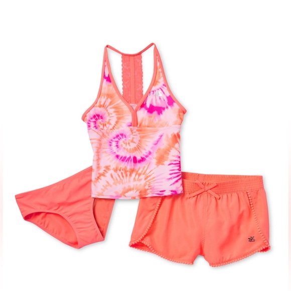 81. ZeroXposur Big Girls Tie Dye Tankini Set - Picture 1 of 2